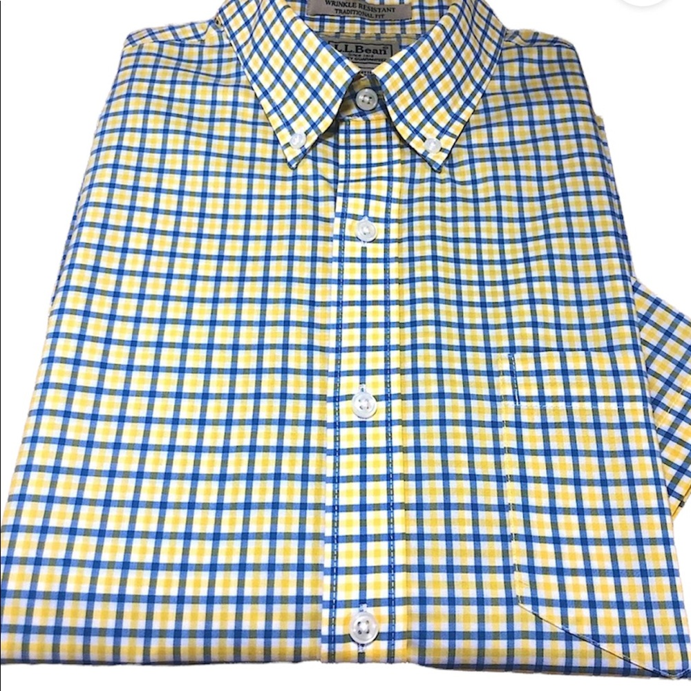 LL Bean Men's Shirt Traditional Fit Short Sleeve M